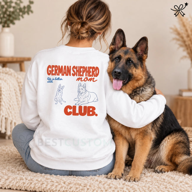 Dog Lover Gifts, Custom Pet Gifts, Personalized Pet Gifts, Pet Memorial Gifts- Dog Mom Club Sweatshirt Main Image
