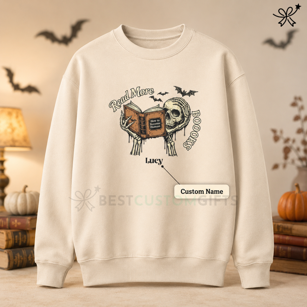 Custom Name Read More Books Unisex Sweatshirt