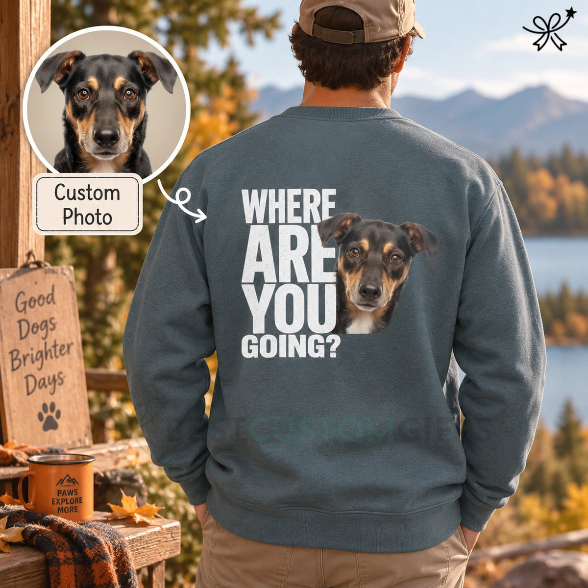 Personalized Dog, Dog Father, Custom Photo Dog Unisex Sweatshirt- Where Are You Going Pet Lovers