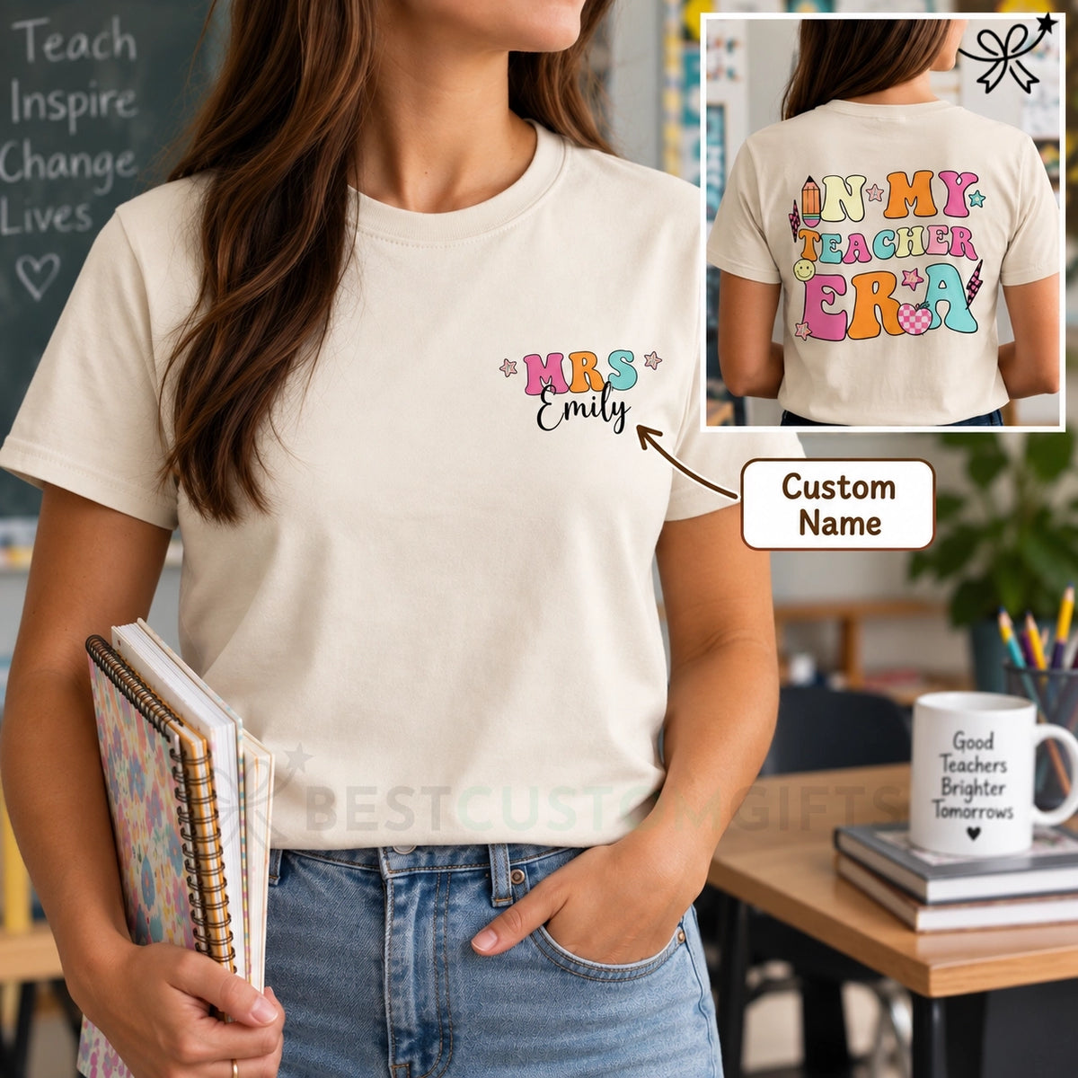 In My Teacher Era Gift For Teacher Personalized Double Sided T-Shirt