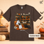 Halloween Ghost Reading Books With Black Cat Unisex T-shirt
