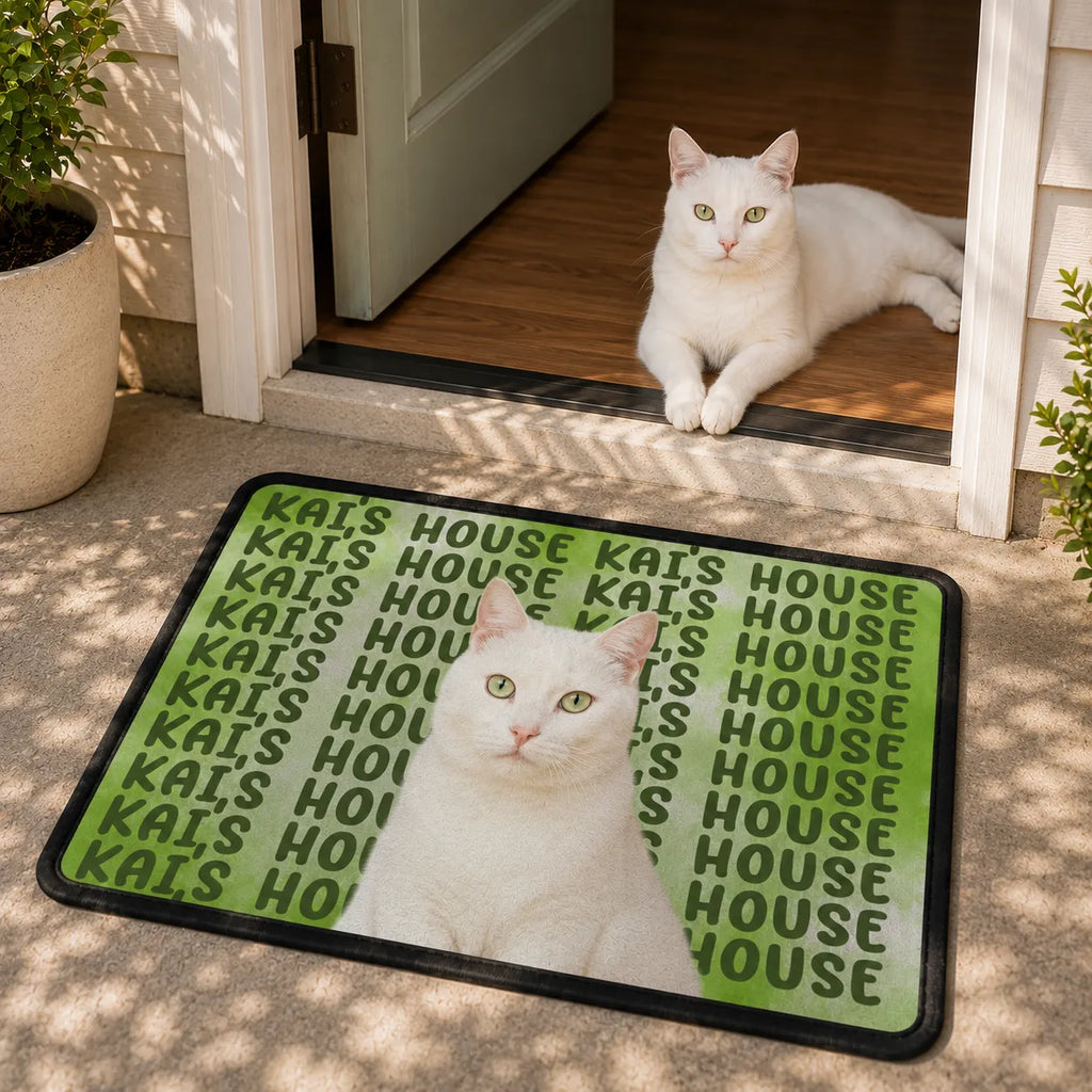 Custom Doormat, Custom Pet Portrait & Name, Watercolor Style Welcome Mat, Gift for Pet Lovers