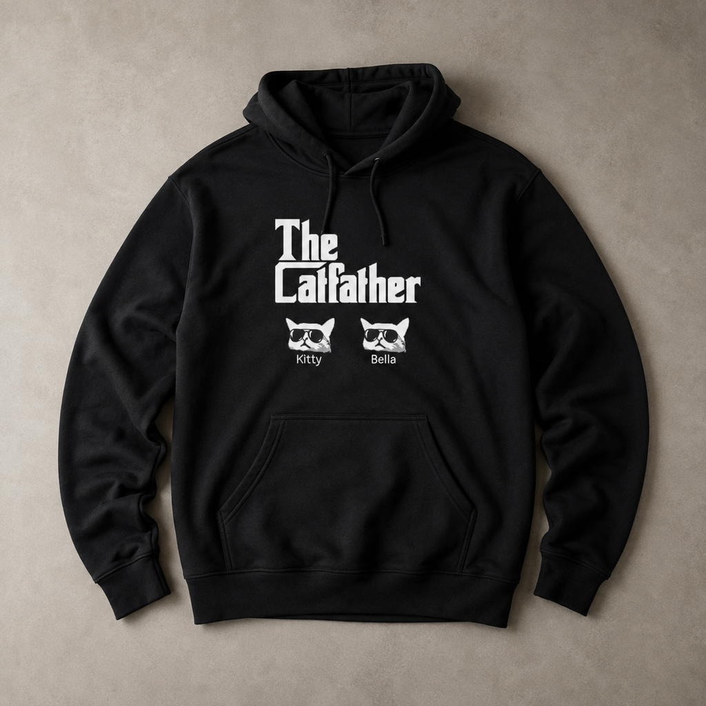 Personalized Cat Dad Unisex Hoodie – Custom Number of Cats & Cat Names Gift