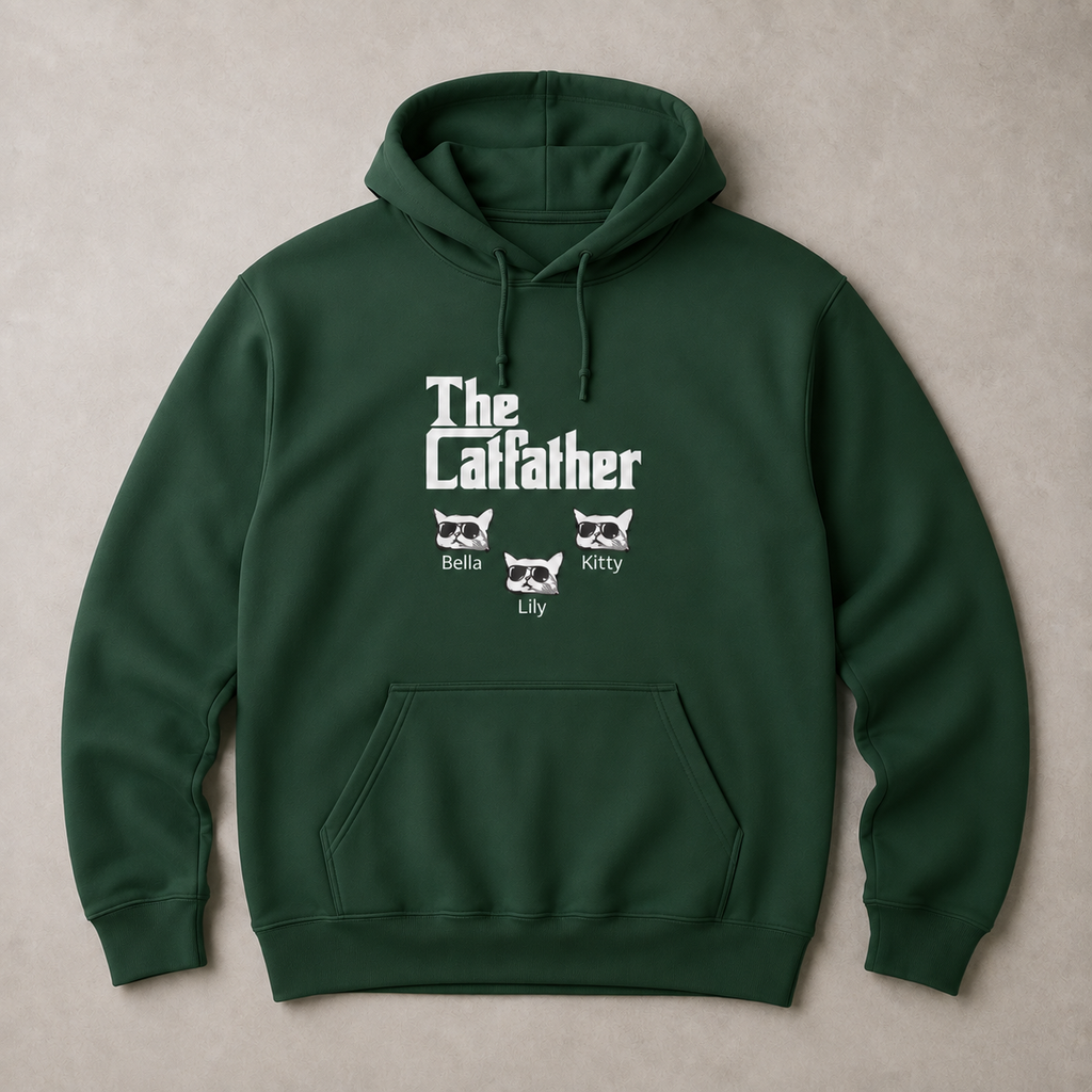 Personalized Cat Dad Unisex Hoodie – Custom Number of Cats & Cat Names Gift