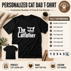 Personalized Cat Dad Unisex T-Shirt – Custom Number of Cats & Cat Names Gift
