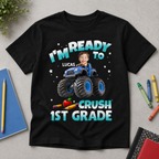 Personalized Monster Truck Kid Face, Grade, Name & Skin Tone Youth T-Shirt – Back To School Custom Shirt