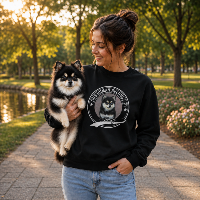 Personalized Pet Photo, Background, Name & Optional Est Year Unisex Sweatshirt – Custom Dog or Cat Owner Gift Main Image