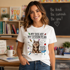 Personalized Teacher Dog Breed & Name Unisex T-Shirt – My Dog Ate My Lesson Plan Shirt