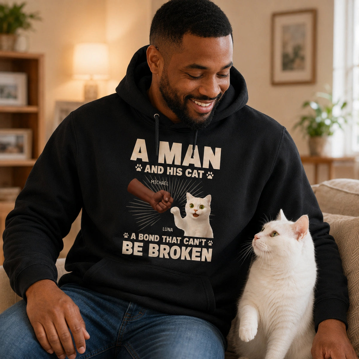 Personalized Cat Hoodie, Cat Dad Hoodie, Cat Name Hoodie, Cat Breed Hoodie, Cat Lover Gift