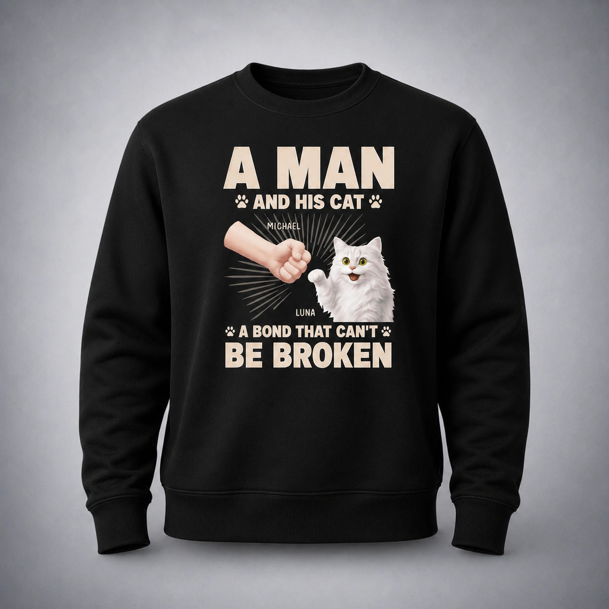 Personalized Cat Sweatshirt, Cat Dad Sweatshirt, Custom Cat Sweatshirt, Personalized Cat Gift, Cat Lover Gift