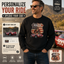 Personalized Classic Car Photo Unisex Sweatshirt – Custom Vintage Highway Car Gift for Dad
