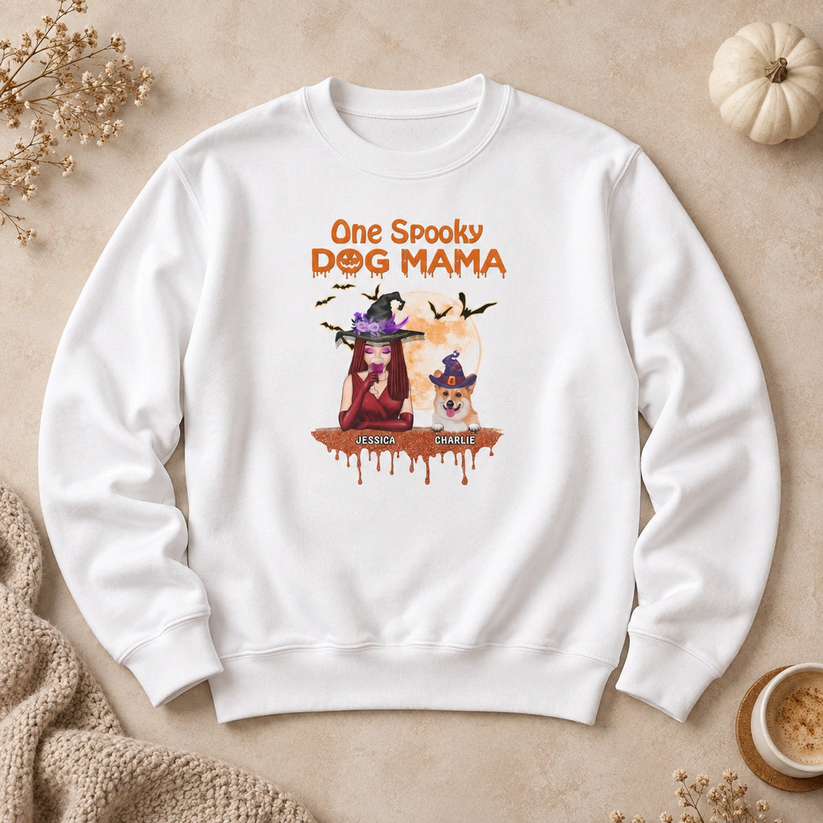 Personalized Dog Sweatshirt, Custom Dog Sweatshirt, Halloween Dog Sweatshirt, Dog Mom Sweatshirt, Dog Lover Gift