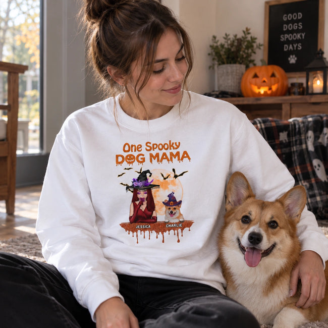 Personalized Dog Sweatshirt, Custom Dog Sweatshirt, Halloween Dog Sweatshirt, Dog Mom Sweatshirt, Dog Lover Gift Main Image
