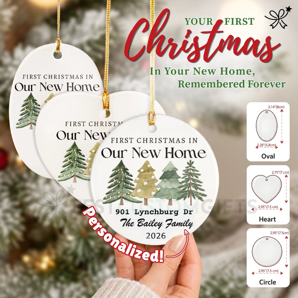 Personalized First Christmas in Our New Home Ornament, Housewarming & Christmas Gift