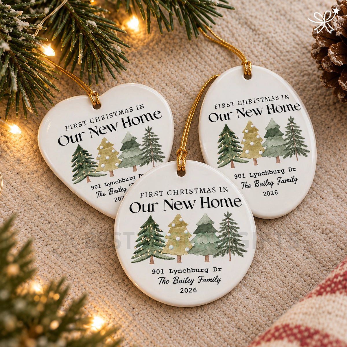 Personalized First Christmas in Our New Home Ornament, Housewarming & Christmas Gift