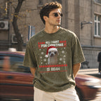 Personalized Pet Christmas Shirt – Custom Pet Photo & Name Washed Cotton T-Shirt