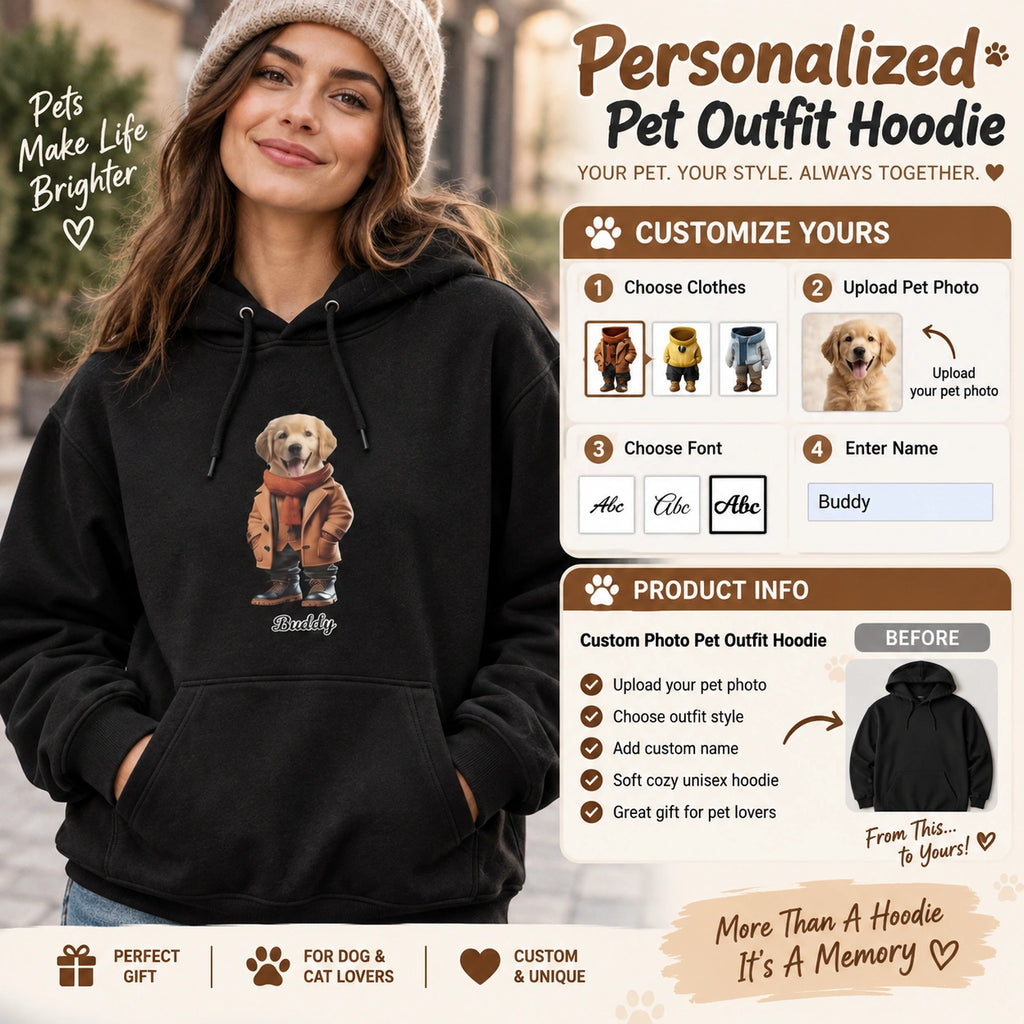 Personalized Pet Hoodie, Personalized Dog Hoodie, Personalized Cat Hoodie, Custom Pet Hoodie, Personalized Pet Gift