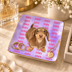 Personalized Pet Jewelry Dish – Custom Pet Portrait & Name, Watercolor Trinket & Ring Dish, Gift for Pet Lovers