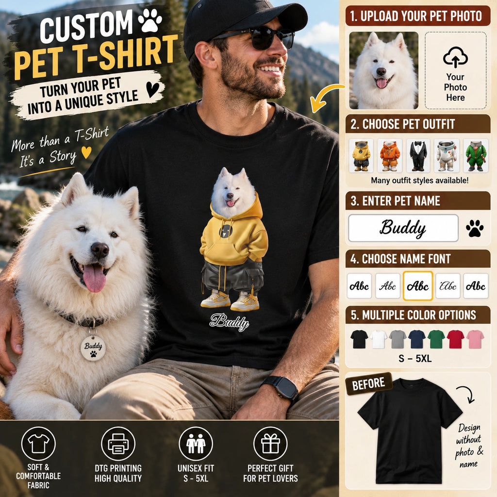 Personalized Pet Shirt, Personalized Dog Shirt, Personalized Cat Shirt, Custom Pet T-Shirt, Pet Lover Gift