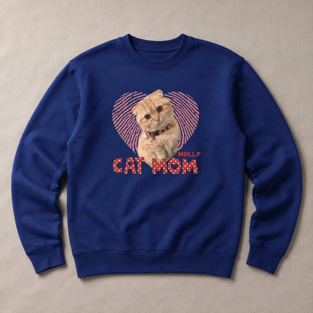 Personalized Pet Sweatshirt, Custom Pet Photo, Dog Mom Sweatshirt, Cat Mom Sweatshirt, Cat Mom Gift