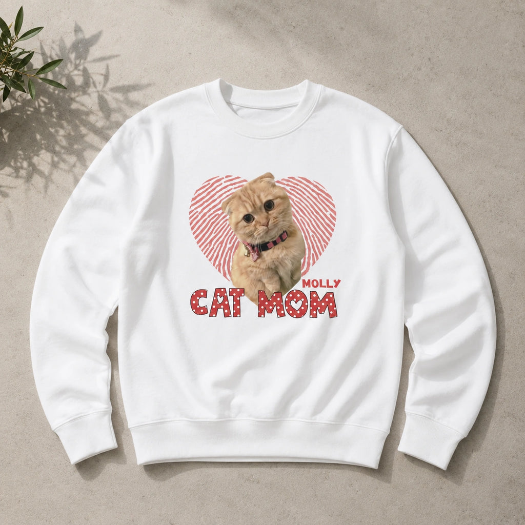 Personalized Pet Sweatshirt, Custom Pet Photo, Dog Mom Sweatshirt, Cat Mom Sweatshirt, Cat Mom Gift