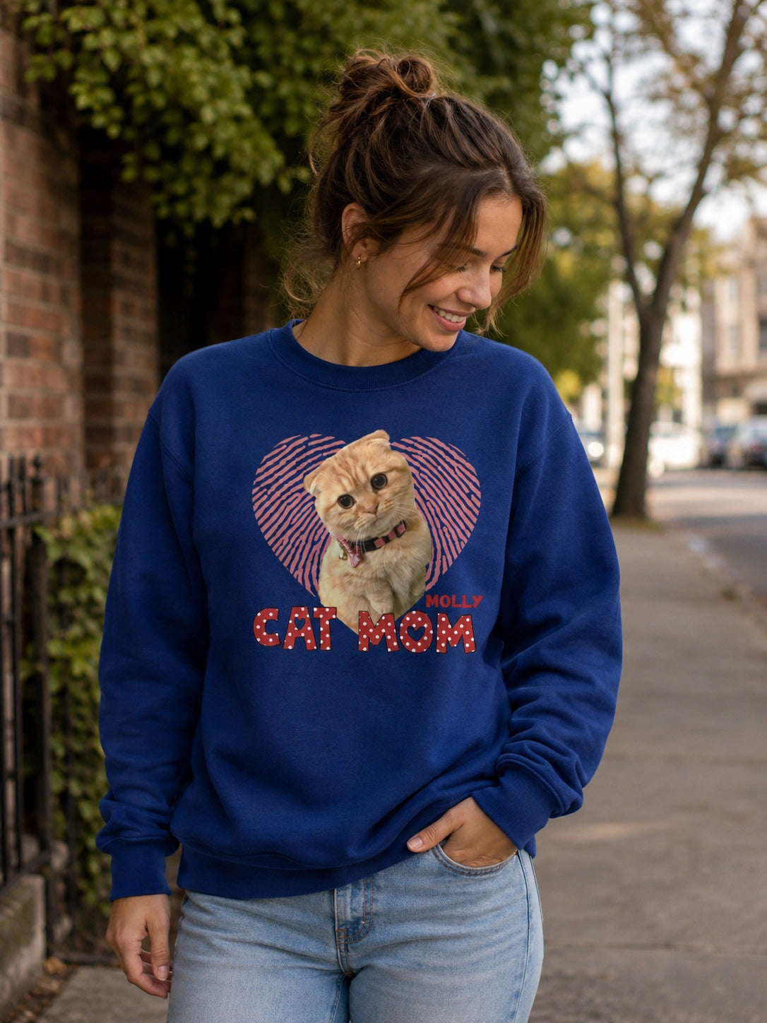 Personalized Pet Sweatshirt, Custom Pet Photo, Dog Mom Sweatshirt, Cat Mom Sweatshirt, Cat Mom Gift