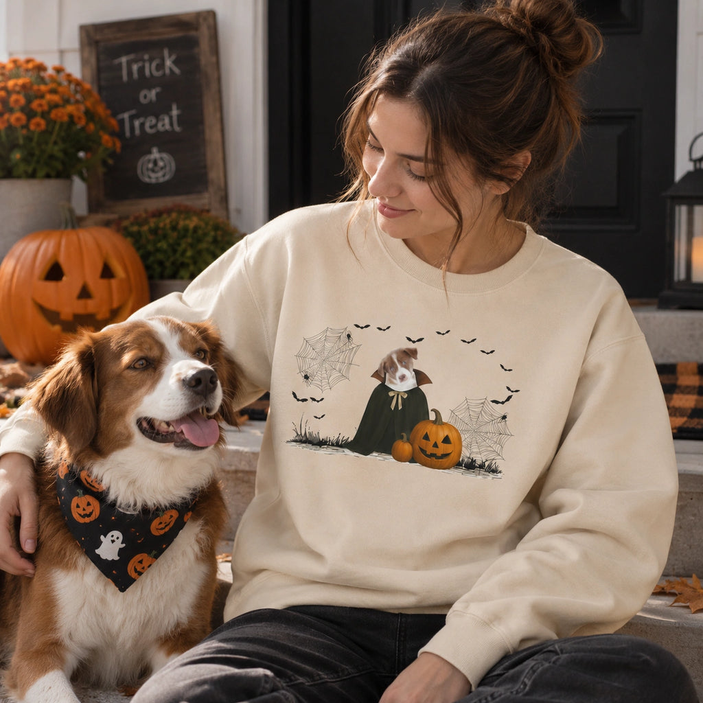 Personalized Pet Sweatshirt, Halloween Dog Sweatshirt, Halloween Cat Sweatshirt, Personalized Pet Gift