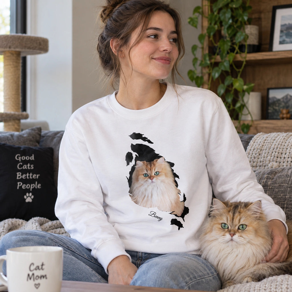 Personalized Pet Sweatshirt, Personalized Dog Sweatshirt, Personalized Cat Sweatshirt, Custom Pet Sweatshirt, Pet Lover Gift