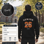 Personalized Senior Year, Name & Text Color Back Print Unisex Hoodie – Custom Graduation Pullover