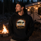 Personalized Witches With Hitches Halloween RV Camping Unisex Hoodie – Custom Camper Moon Pumpkin Gift
