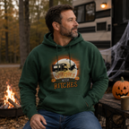 Personalized Witches With Hitches Halloween RV Camping Unisex Hoodie – Custom Camper Moon Pumpkin Gift