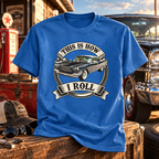 Personalized Classic Car T-Shirt – Custom Car Photo Back Print Shirt, This Is How I Roll Tee, Gift for Car Lovers