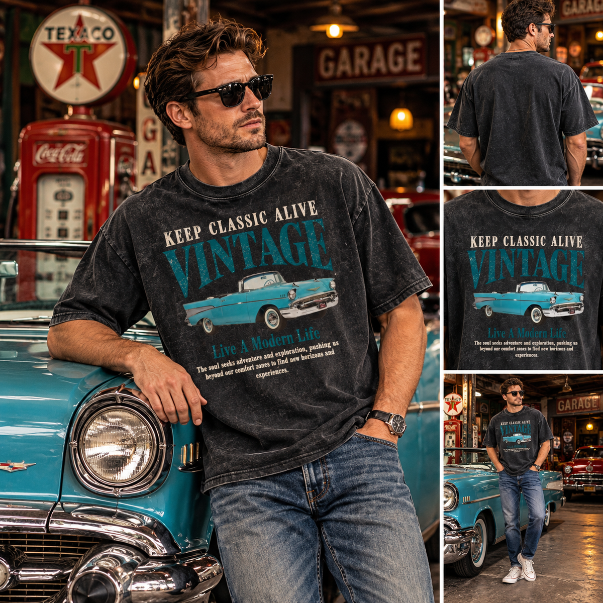 Vintage Classic Car Comfort Colors Shirt, Keep Classic Alive Tee, Retro Red Convertible 50s Car Graphic T-Shirt