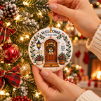 Personalized Ceramic 3D Relief Ornament, Custom New Home Christmas Ornament, House Number Keepsake, First Home Housewarming Gift