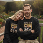Personalized Dad & Daughter Illustration Unisex Sweatshirt – Custom Names, Skin Tone, Hair & Beard Gift