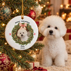 Personalized Pet Christmas Ornament – Custom Dog & Cat Photo Ceramic Ornament