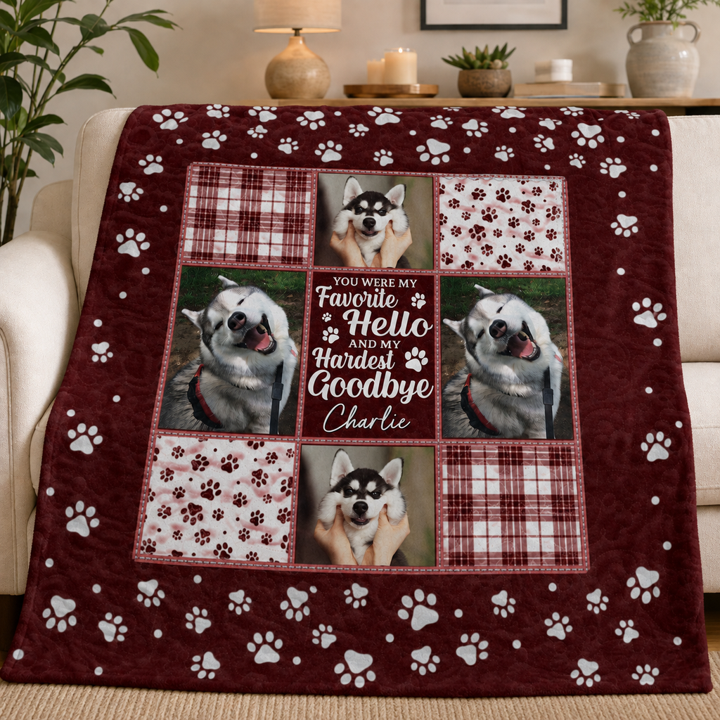 Personalized Pet Christmas Memorial Sympathy Gifts For Dogs, Cats - Your Paw Prints Are Etched In My Heart