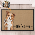 Welcome Pet Portrait Watercolor Art Welcome Mat - Personalized Doormat