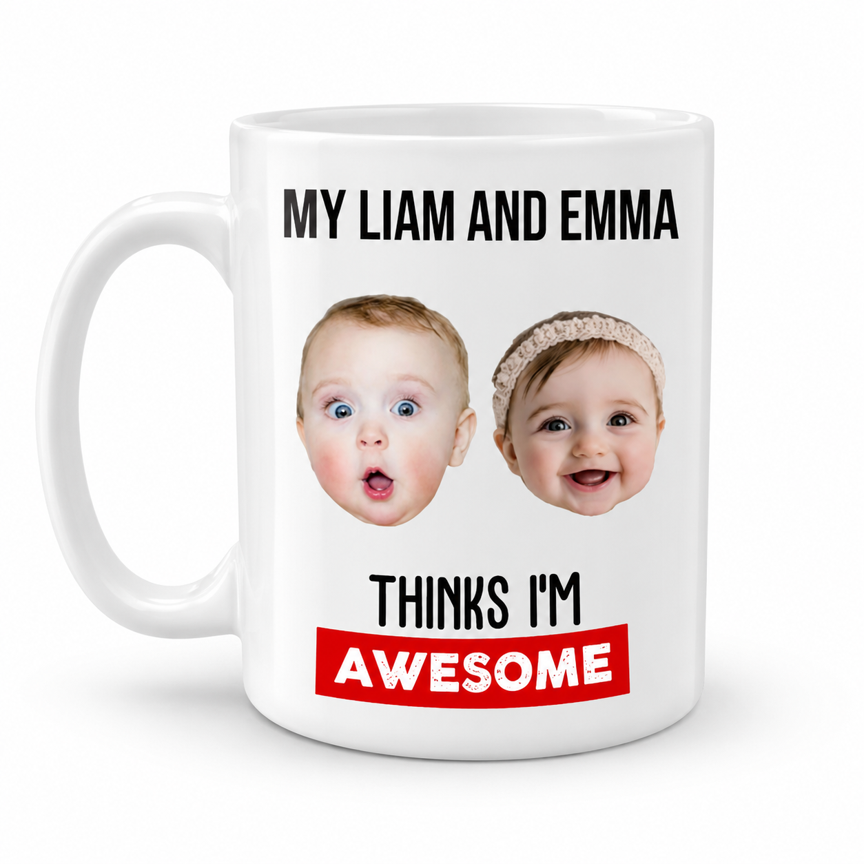 My Kid Thinks I Am Awesome Personalized Photo Mug