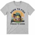 Born to Fish Forced to Work Personalized Fishing Shirt with Custom Name