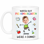 Personalized First Day of School Coffee Mug, Custom Kids Photo Mug with Name