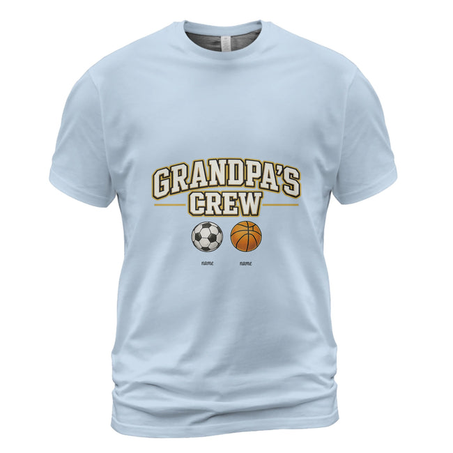 Grandpa's Crew Grandma's Crew Custom T-Shirt - Personalized Grandparent Family Tee Main Image