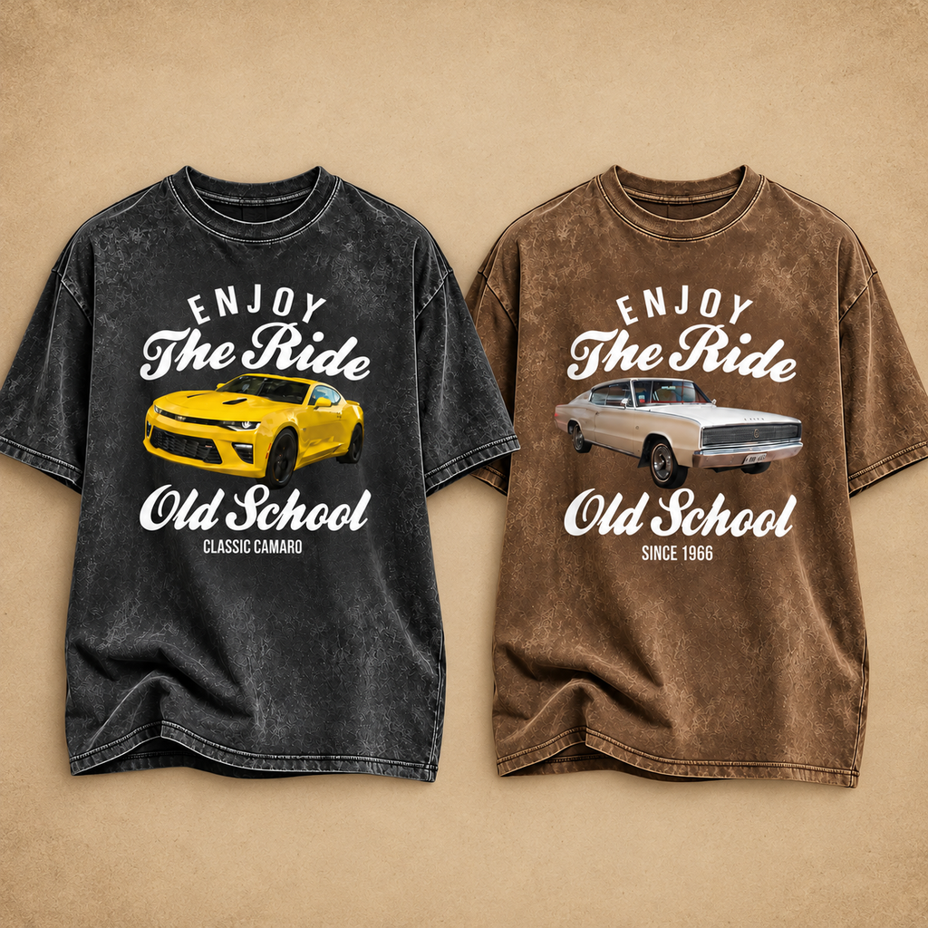 Personalized Car Photo Vintage T-Shirt – Custom Car Graphic Tee, Enjoy The Ride Gift for Car Lovers