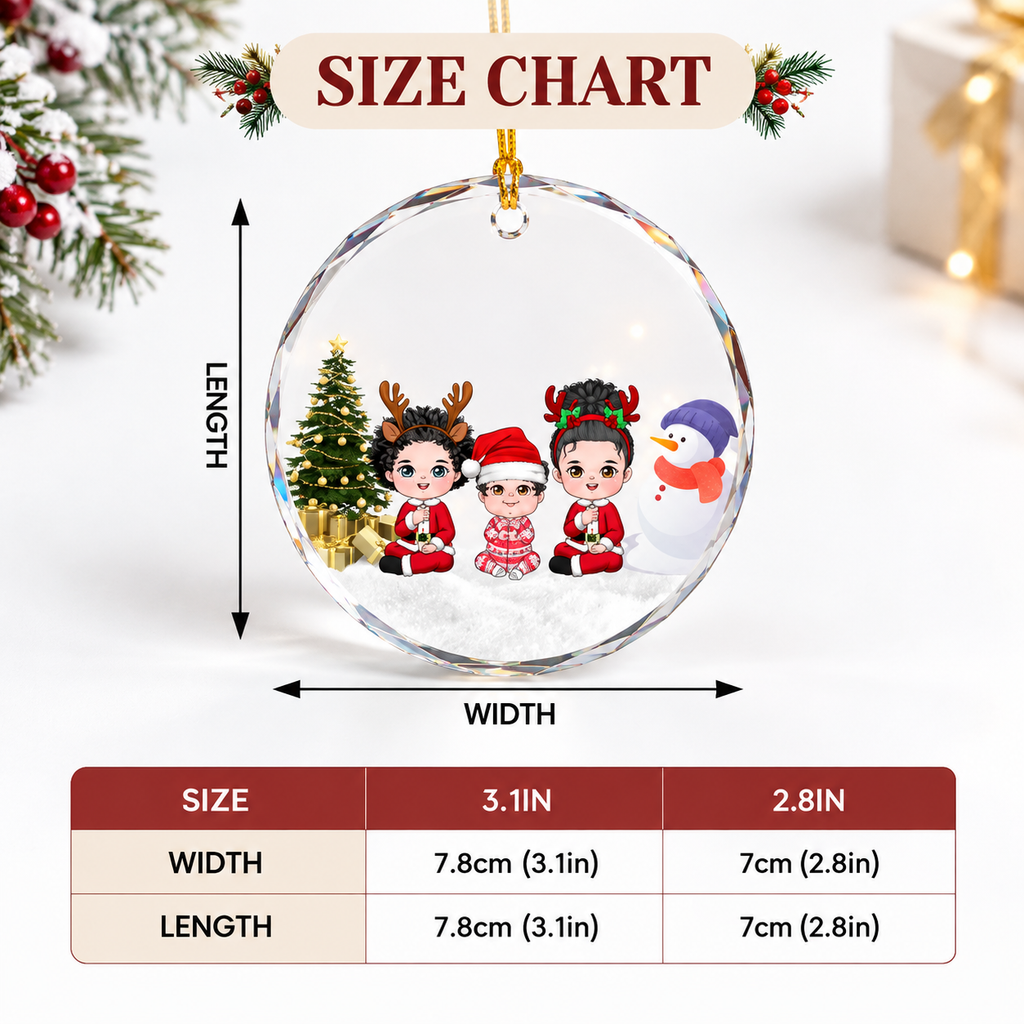 Personalized Pet Christmas Ornament – Custom Dog & Cat Photo Circle Glass Ornament, Pet Lover Gift