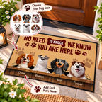 Personalized Dog Doormat, Custom Dog Icon, Pet Name Doormat, No Need to Knock Door Mat, Dog Lover Gift
