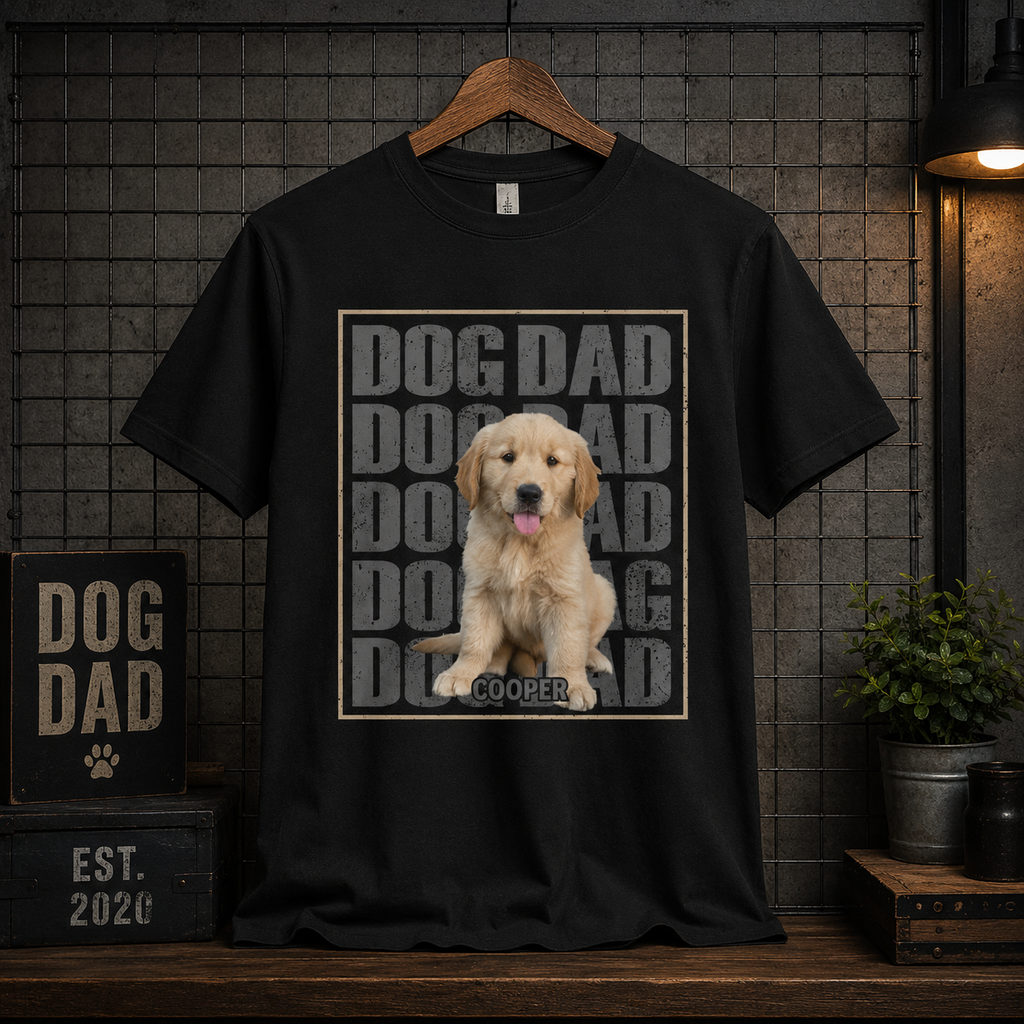 Custom Pet Photo T-Shirt, Personalized Dog Dad Shirt with Pet Name, Dog Mom Cat Mom Custom Pet Shirt, Gift for Pet Lovers