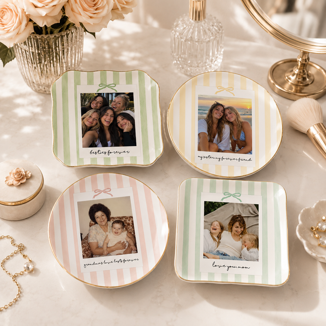 Personalized Photo Jewelry Dish, Custom Picture and Message Ring Dish Main Image