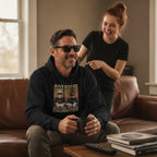 Personalized Dad & Daughter Illustration Unisex Hoodie – Custom Names, Skin Tone, Hair & Beard Gift