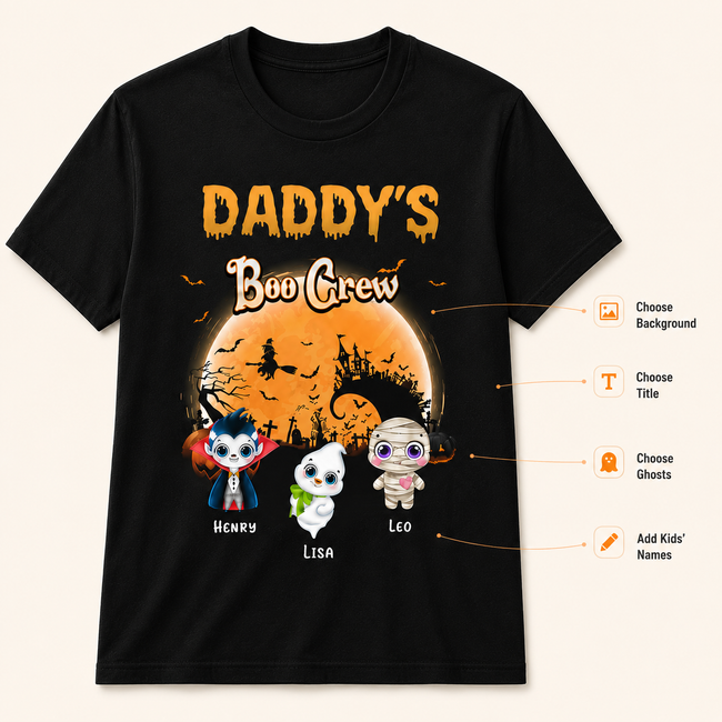 Family Boo Crew Personalized Halloween Shirt Hover Image