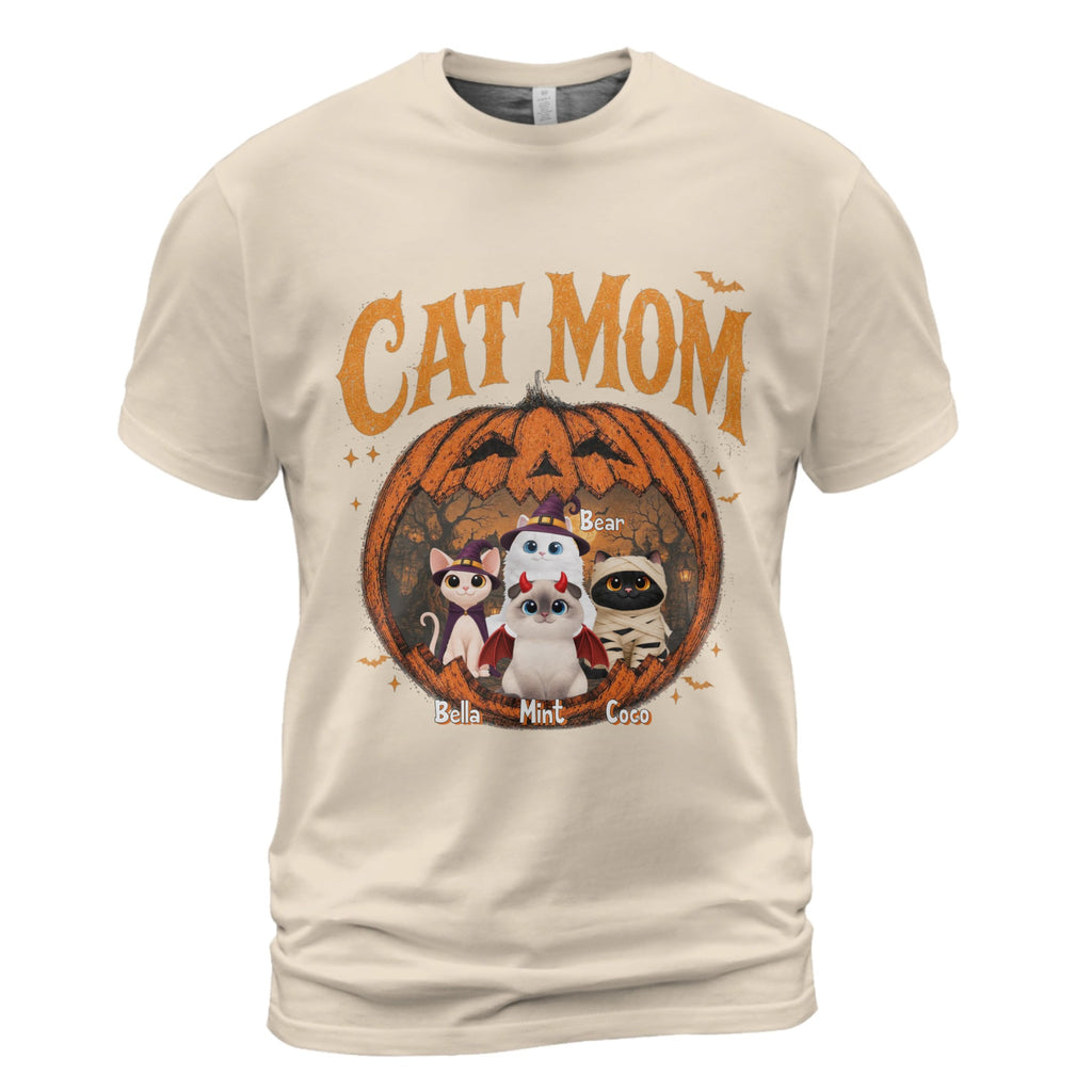 Pumpkin Cats - Personalized Shirt - Halloween Gift For Cat Lovers